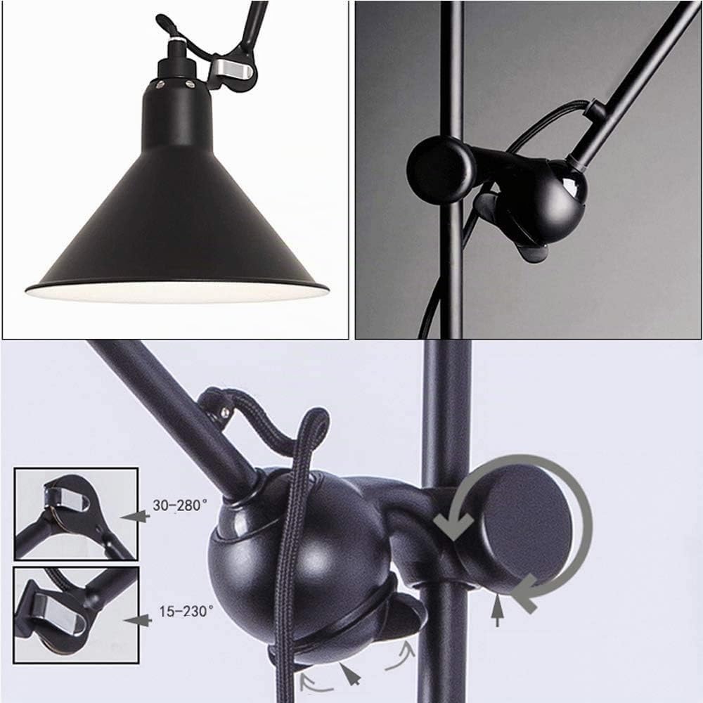 E27 Wandlampe mit Schalter und Kabel Stecker Vintage Verstellbare Flexible Langer Arm Leselampe Industrielampe Schwenkbar Teleskop Wandleuchte Wohnzimmer Schlafzimmer Nachttischlampe