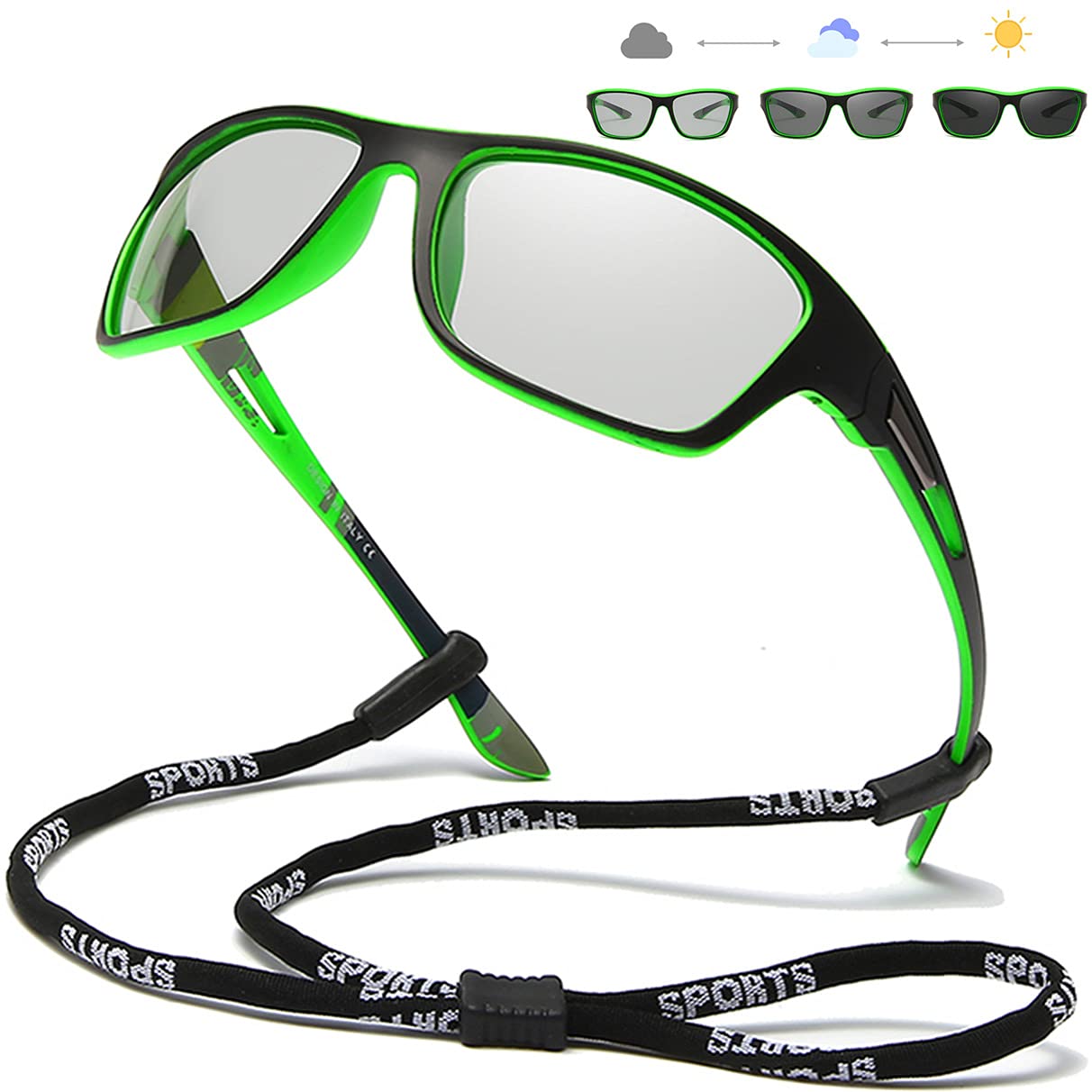 Occhiali da sole fotocromatici polarizzati da pesca per uomo e donna, protezione UV, ciclismo, guida, sport