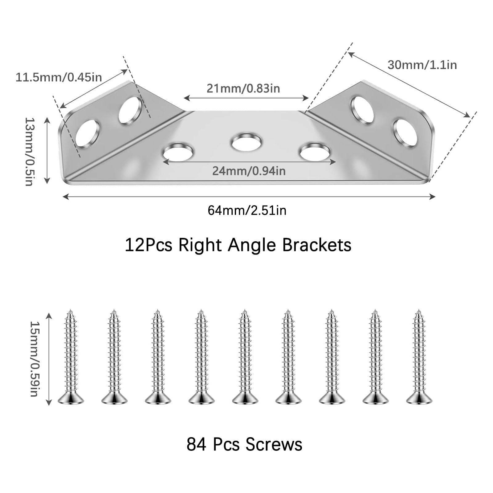 12 Pcs Stainless Steel Corner Connector, Trapeziform Angle Brackets - Image 2