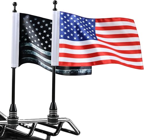 Miniatura 2 de Espear Motorcycles - Soporte para bandera estadounidense y ejército de Estados Unidos, soporte para mástil de bandera de 12 para Harley Davidson