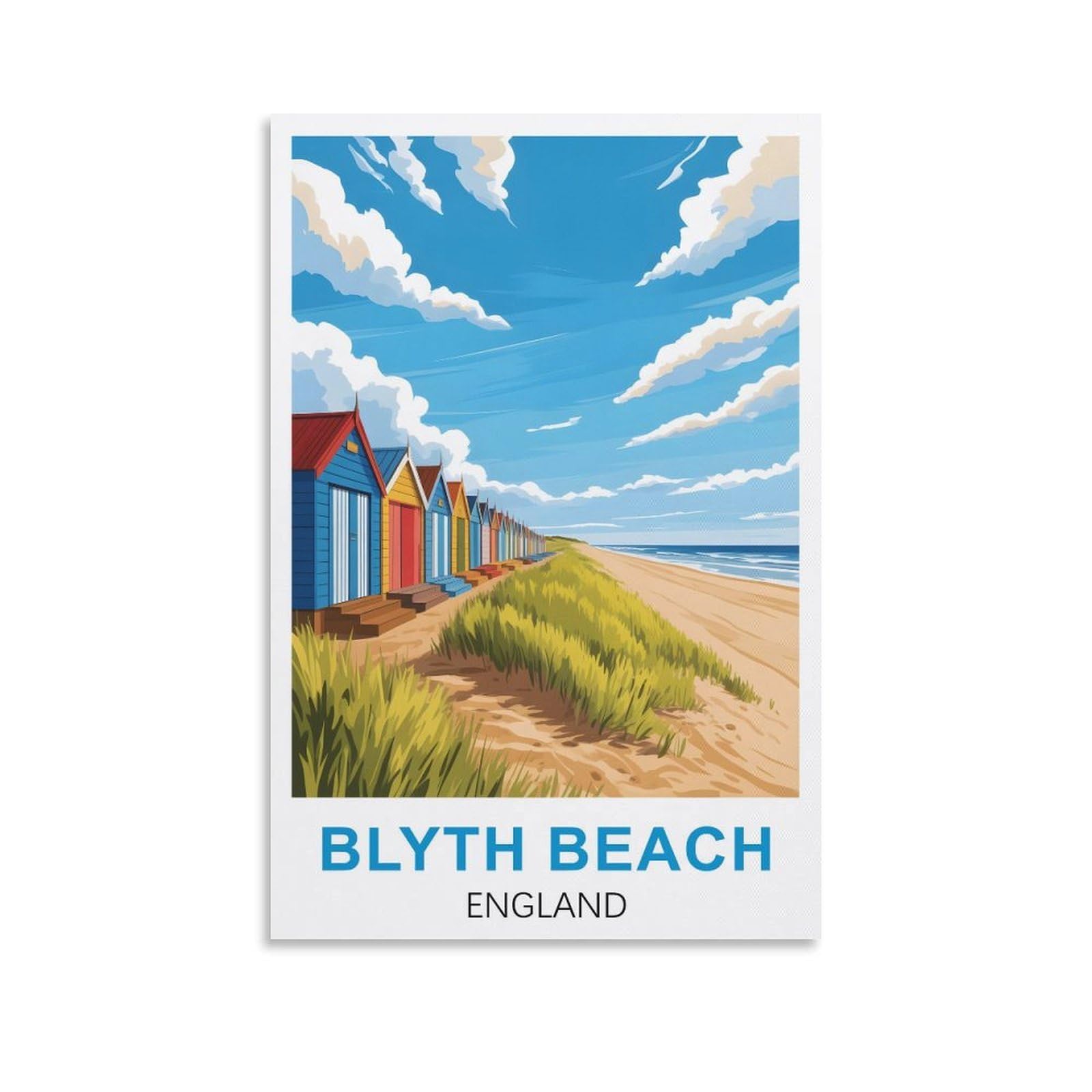 EZMLFA 5D Diamond Art Kits for Beginner,Blyth Beach England,Diamond Art Kits Gem Cross Stitch Easy Kits for Beginner Crystal Art Crafts Home Wall Decor 50x60cm