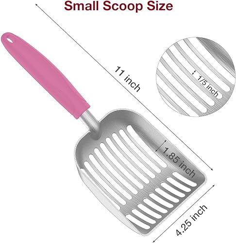 Miniatura 2 de Cuchara de arena para gatos, pala de arena de aleación de aluminio, adecuada para todos los gatos de arena, pala de basura duradera de metal, color