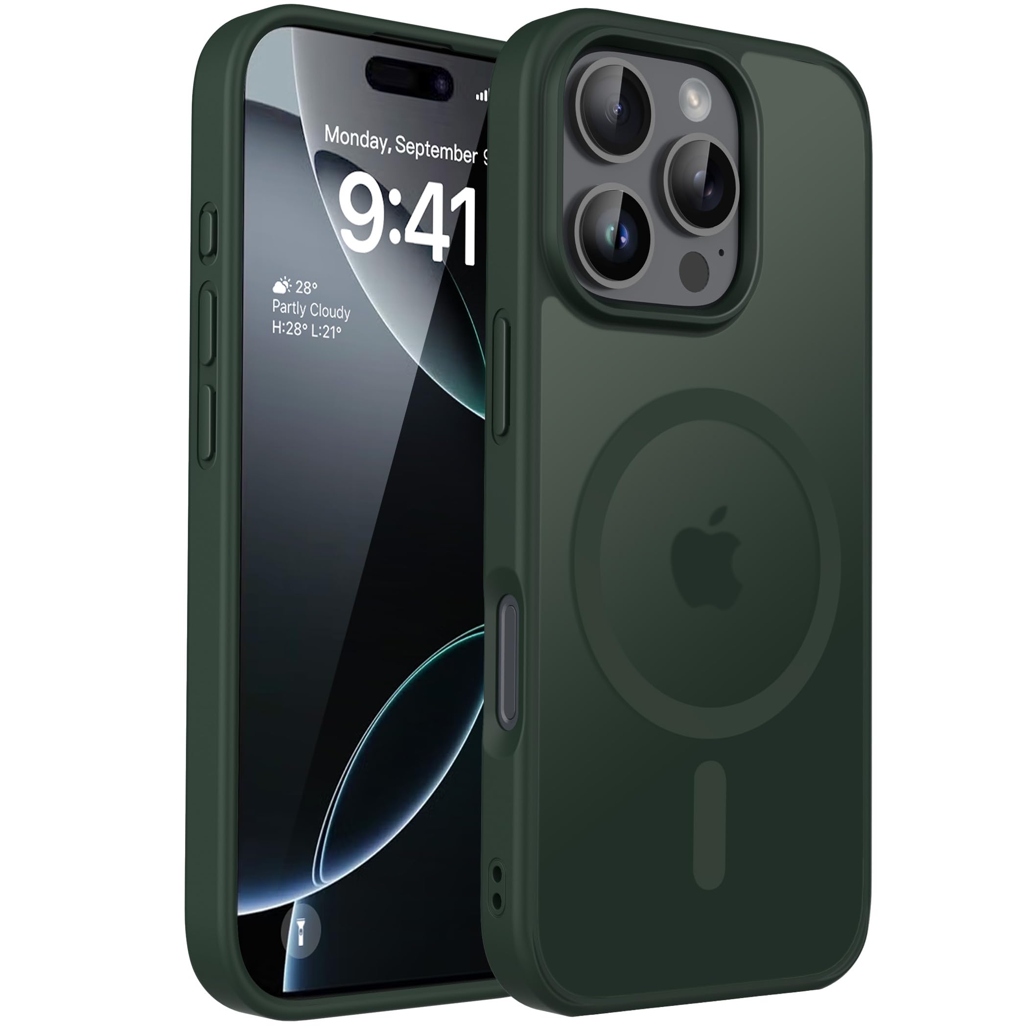 CACOE für Kameraschutzend, Kompatibel mit MagSafe, Stoßfest Kratzfest Magnetisch Rückseite Handyhülle für iPhone Case Transluzente