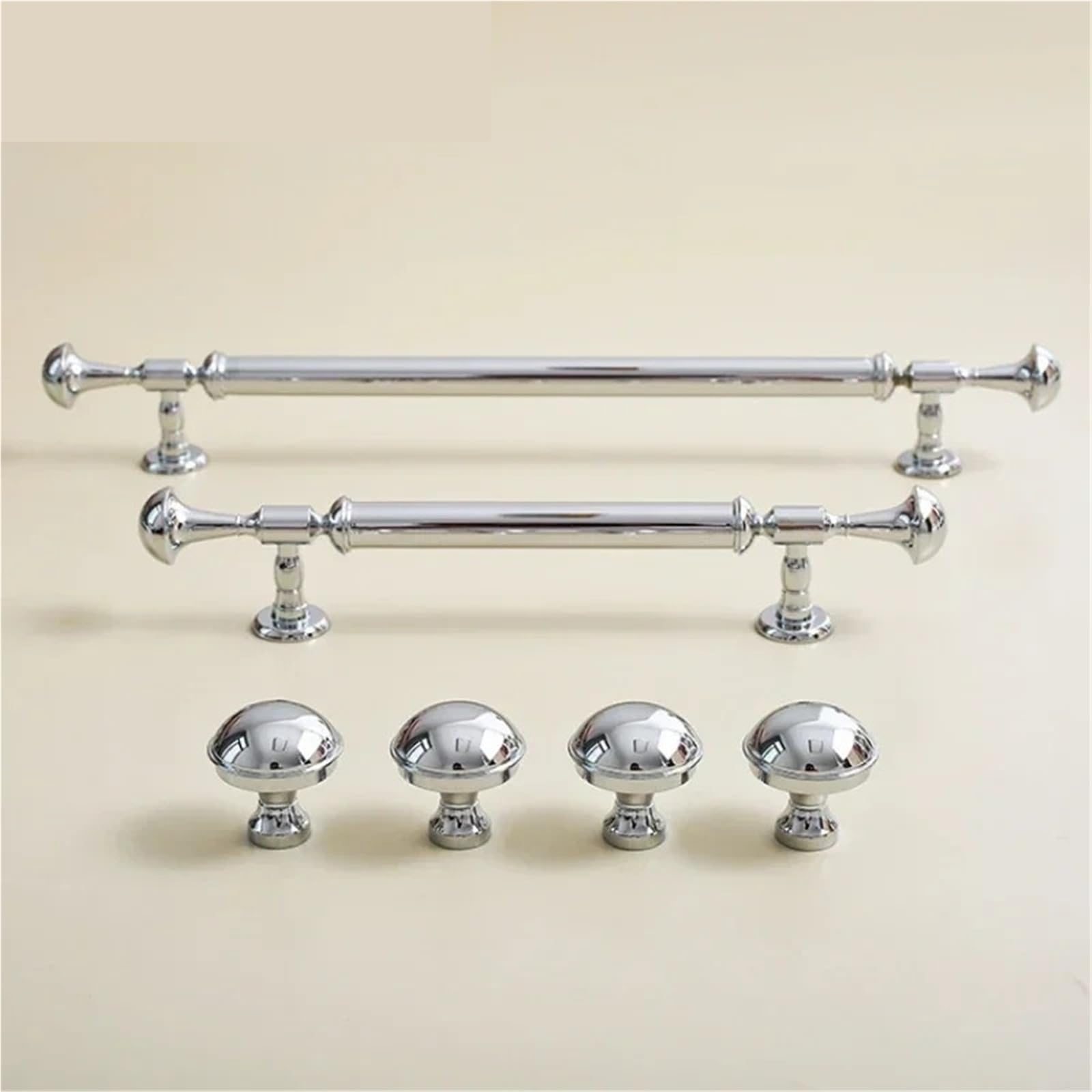 Tiradores largos para muebles de cocina modernos en latón cromado de 128mm
