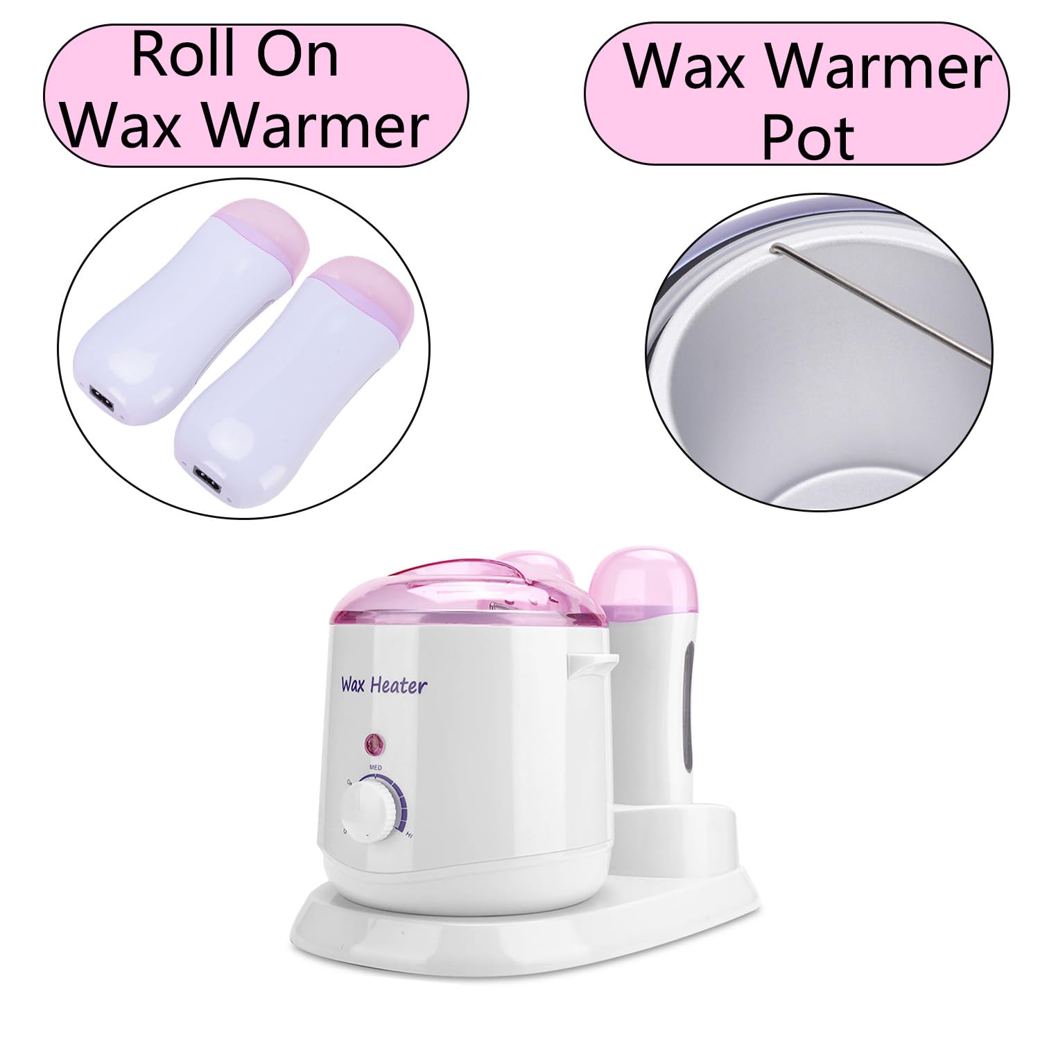 TARSHYRY Roll on Wax Warmer & Hot Wax Warmer Pot Hair Removal Waxing Kit for Women Men Body Waxing Coarse Hair Removal with Heater Base (US Plug 110V)