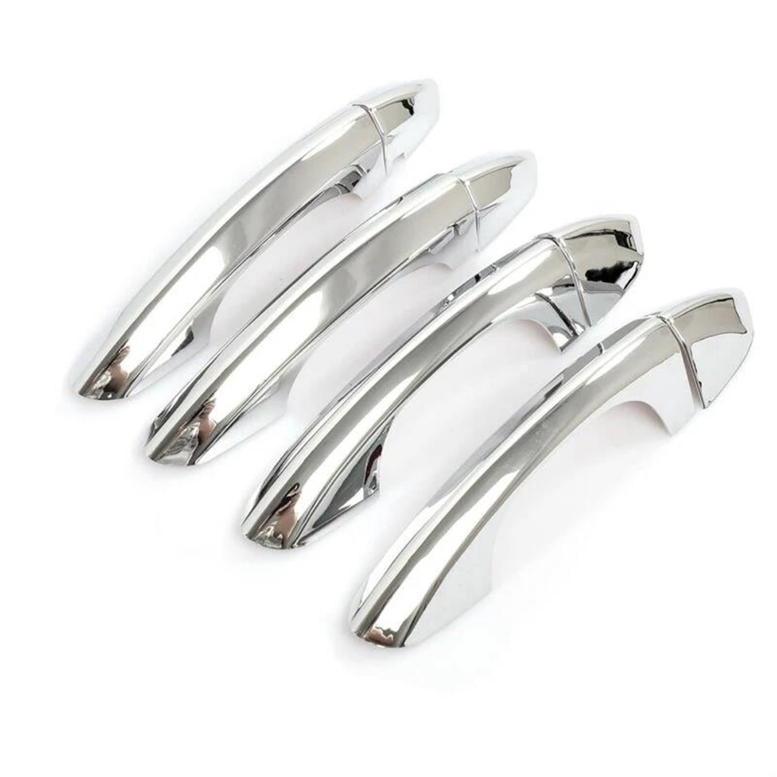 Youzka One Color For Ford For Fusion For Mondeo 2013-2018 Car Door Handles Bowl Covers Overlays Protection Catch Cap Chrome/Carbon Fiber(Silver No Smart)