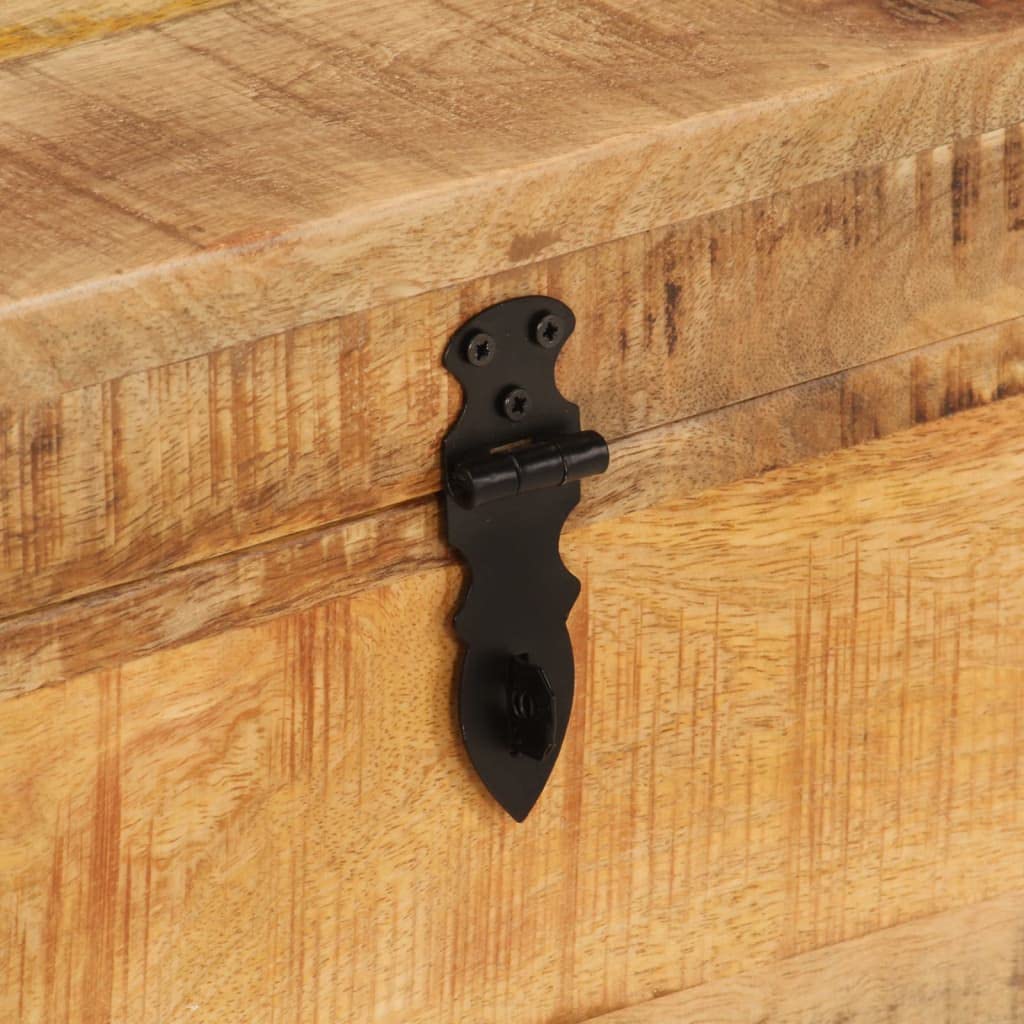 vidaXL Boîte de Rangement, Coffre à Outils avec Couvercle, Bac de Rangement, Organisateur de Salon Chambre, Industriel, Bois Massif d'Acacia