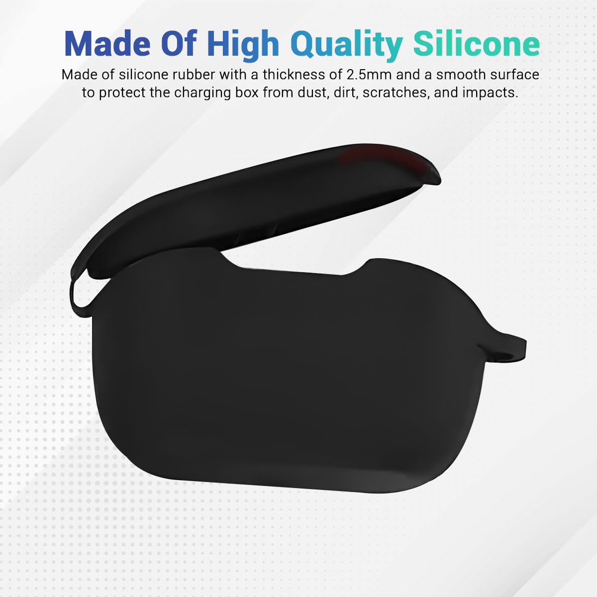 LIRAMARK Silicone Cover Case with Carbiner Compatible with JBL Wave Buds (Black) — Amazon image 3