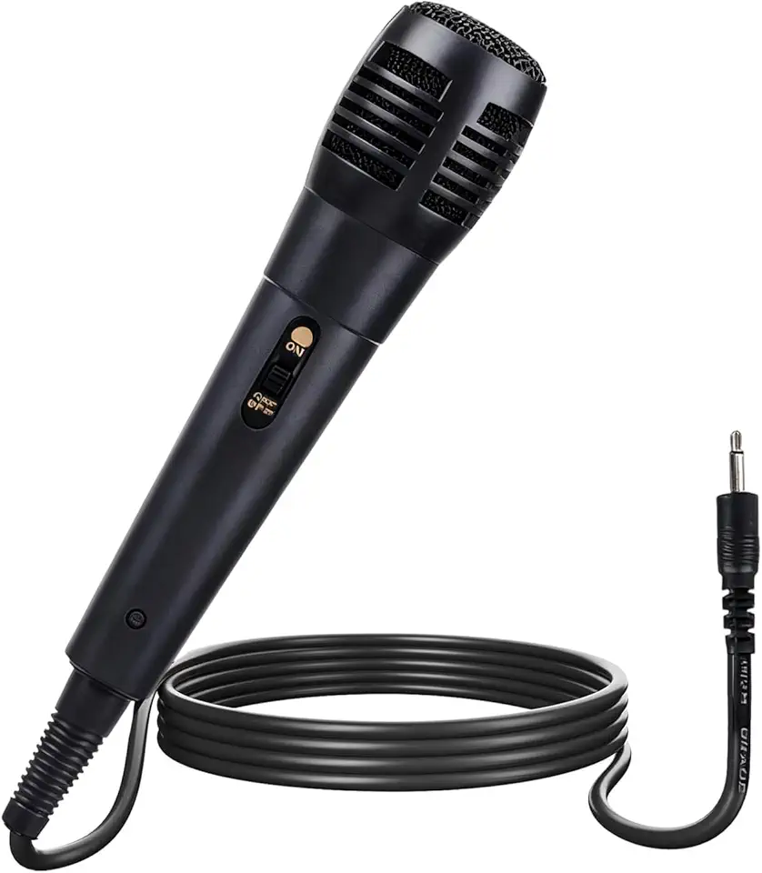 Microfone de karaokê dinâmico com fio com cabo de 2 m - Microfone vocal profissional para cantar, alto-falante, amplificador, mixer, DVD, fala, ao ar livre (6,5 mm)