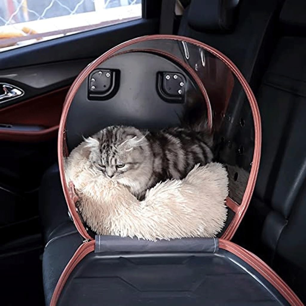 Mochila con Ruedas for Mascotas: Maleta de Viaje Transparente con Perros y Gatos, asa Resistente y Ruedas Flexibles for Exteriores.(Groen)