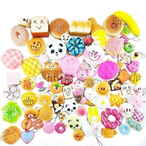 Preisvergleich Produktbild Squishies von YIXUAN, weiche Anhänger für Handy, Schlüsselbund, Rucksack, 30 Stück