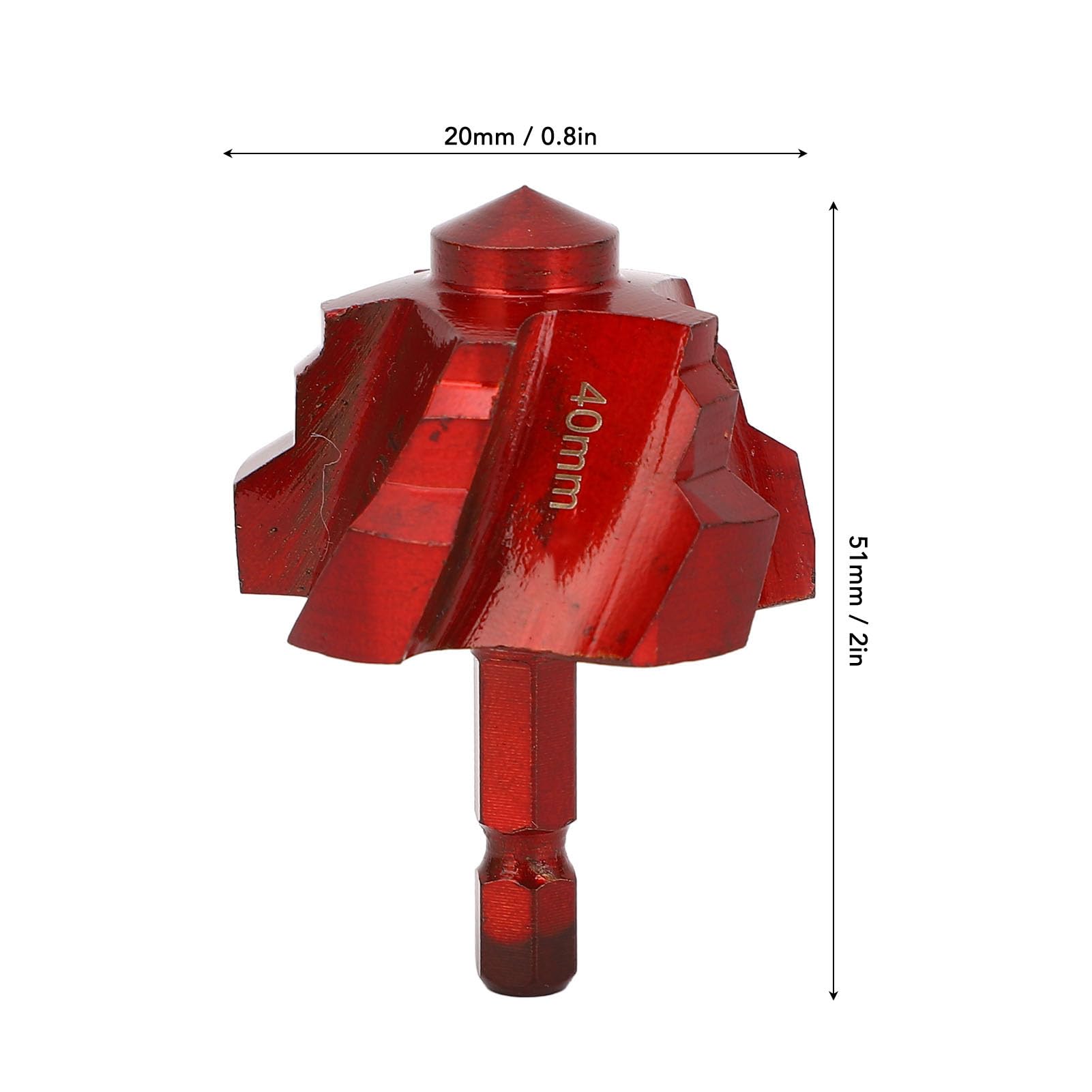 Foret de Levage en PPR, Tige Hexagonale de 1/4 Pouces, 5 Cannelures, Foret étagé en Spirale pour le Perçage et l'alésage de Tuyaux en PVC PPR de 40mm