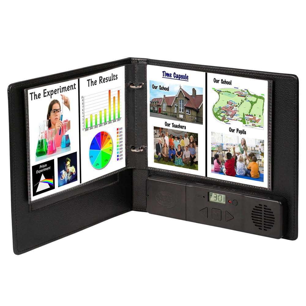 Talking Products, Deluxe Aufnehmbar MP3 Fotoalbum, Sprachaufzeichnung mit über 2 Stunden Gesamt Aufnahmezeit, 30 Seiten. Ideales Erinnerungsbuch und Begrüßungsbuch zur Annahme. Schwarz
