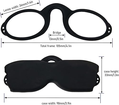 Miniatura 5 de REAVEE Lentes de lectura ultra delgados sin brazos para hombres y mujeres, lectores pequeños y planos, tamaño de bolsillo compacto con soporte