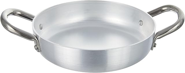 Pentole Agnelli Aluminiowa skrzynka odbiorcza do omletów z 2 uchwytami, średnica 16 cm, srebrna