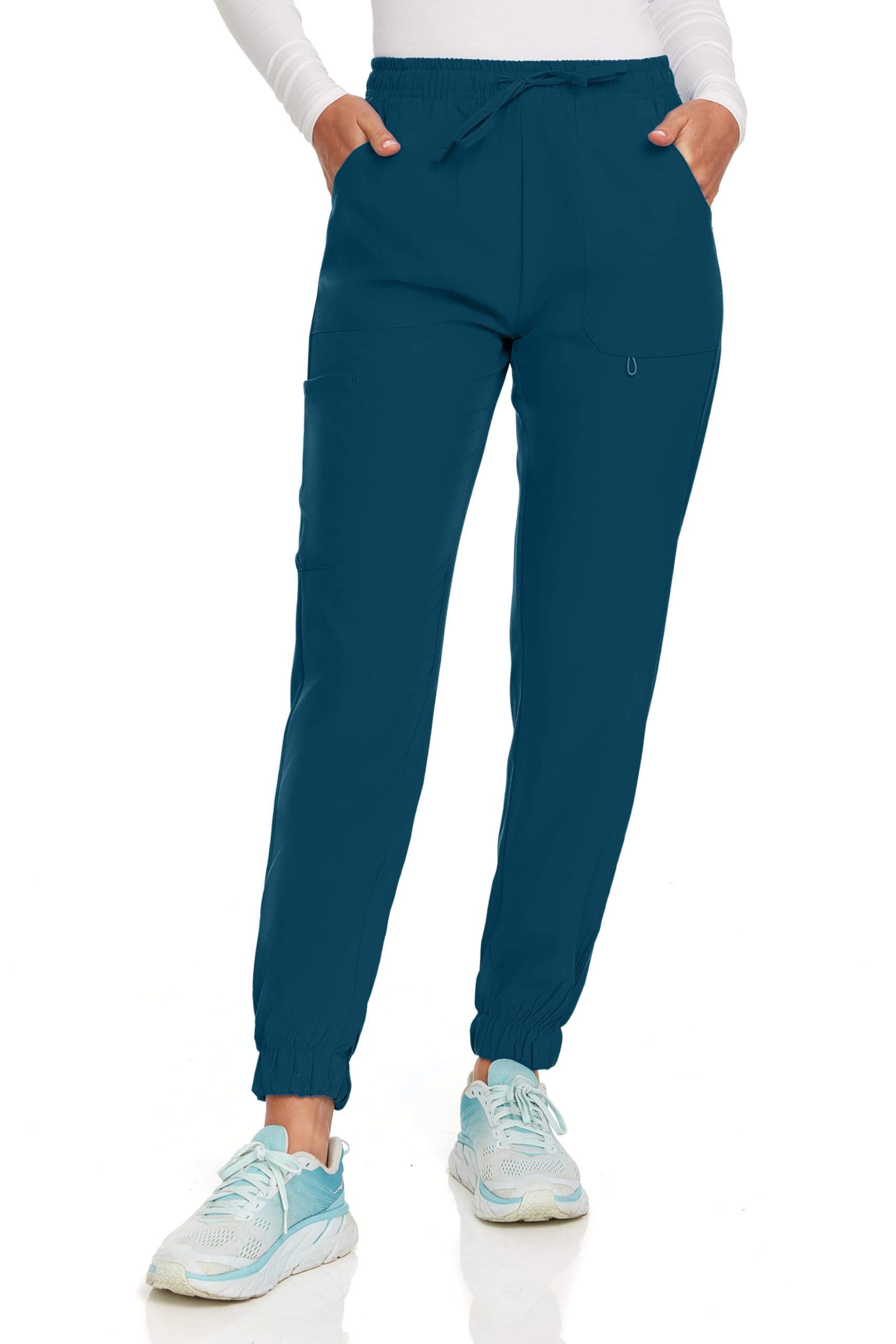 Hey Scrubs 4-Pocket Medical Scrub Joggers with 4-Way Stretch Pants, Mid-Rise, Moisture Wicking, Available in Over 12 Colors Caribbean