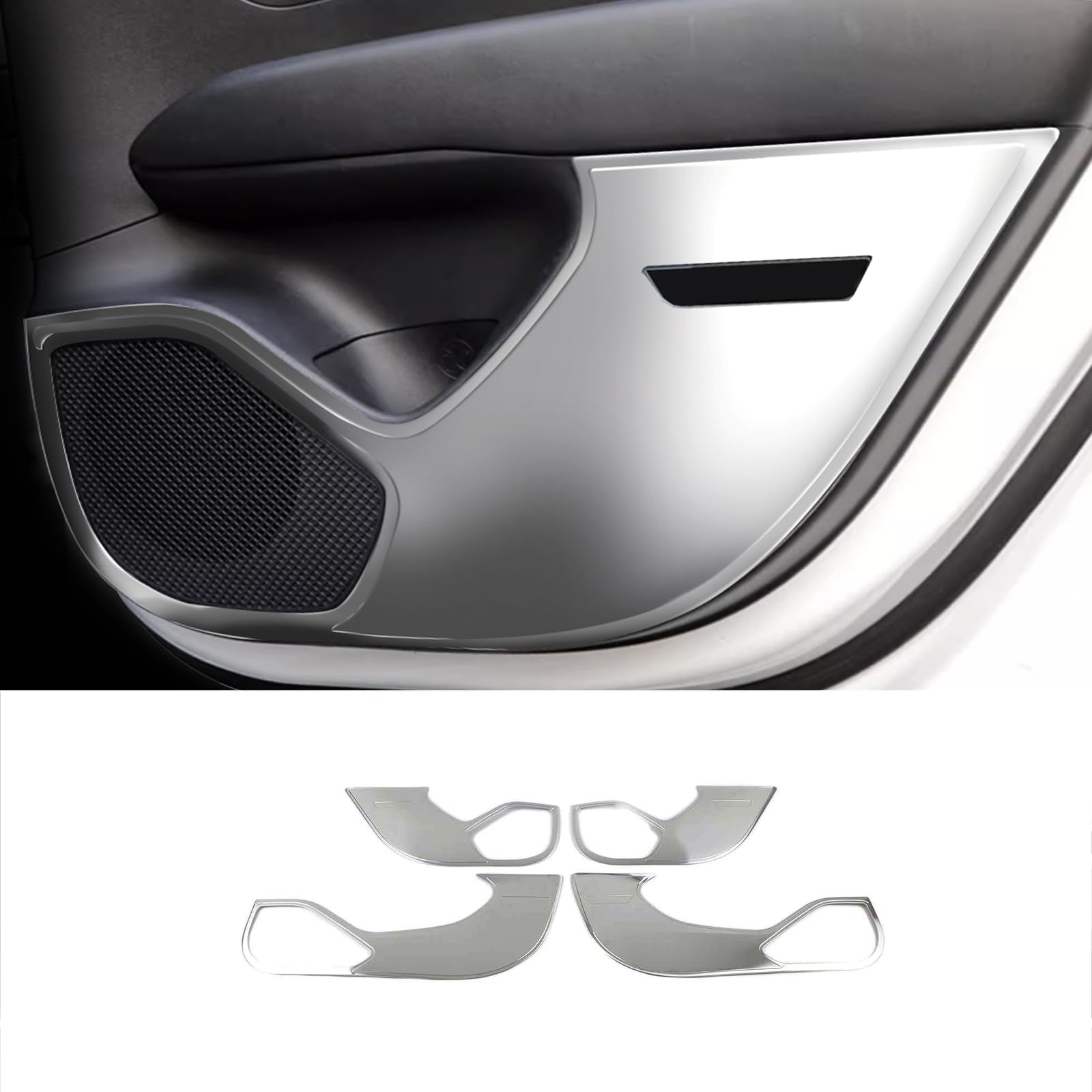 Car Accessories Fit for Hyundai Tucson 2024 2023 2022 Front and Rear Door Anti-Kick Panel Cover Trim Silver