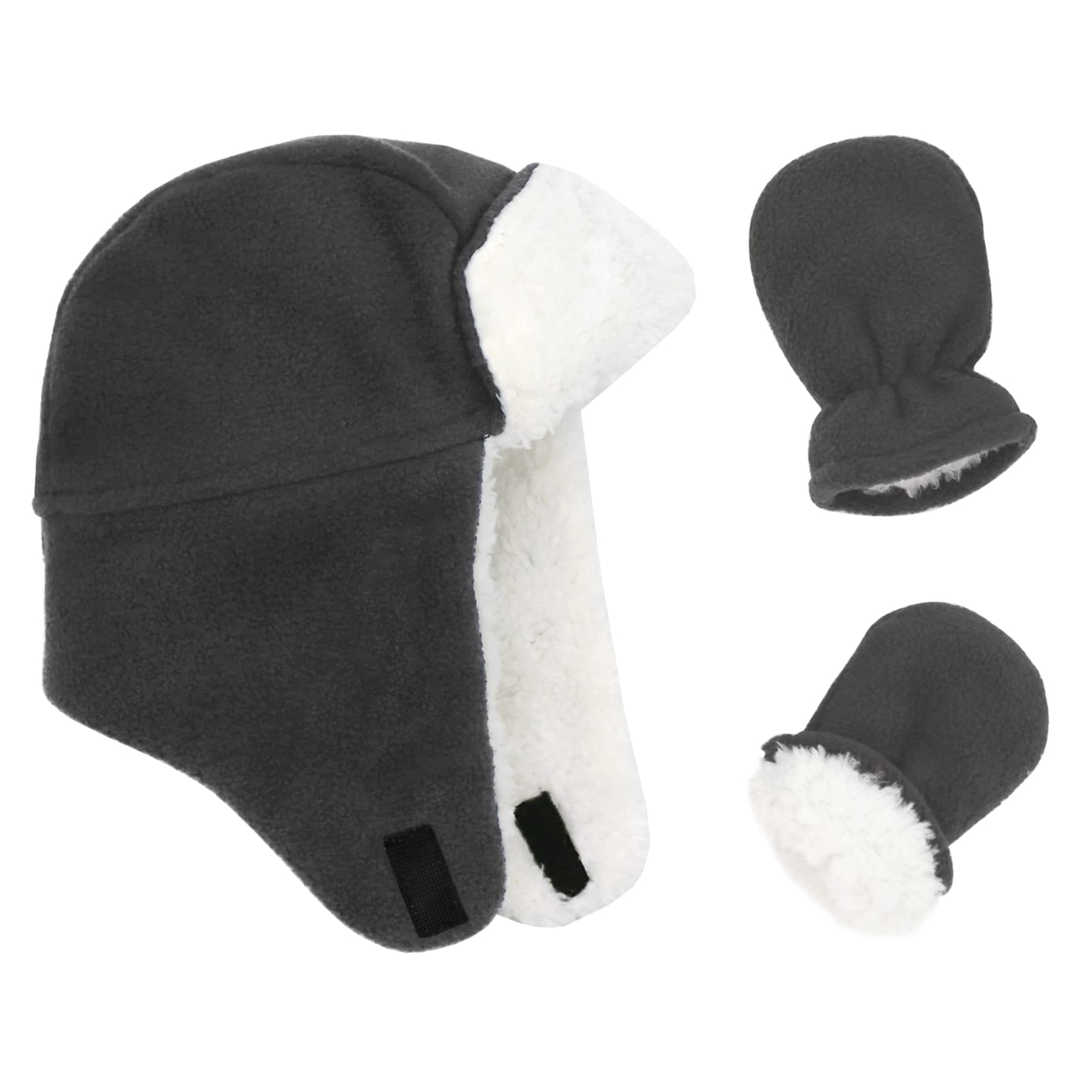 Baby Winter Hat Sherpa Toddler Boy Trapper Hats And Mittens