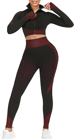 JOYMODE Workout Sets for Women Active wear Gym Outfits Set Crop Top High Waist Tummy Control Leggings Set