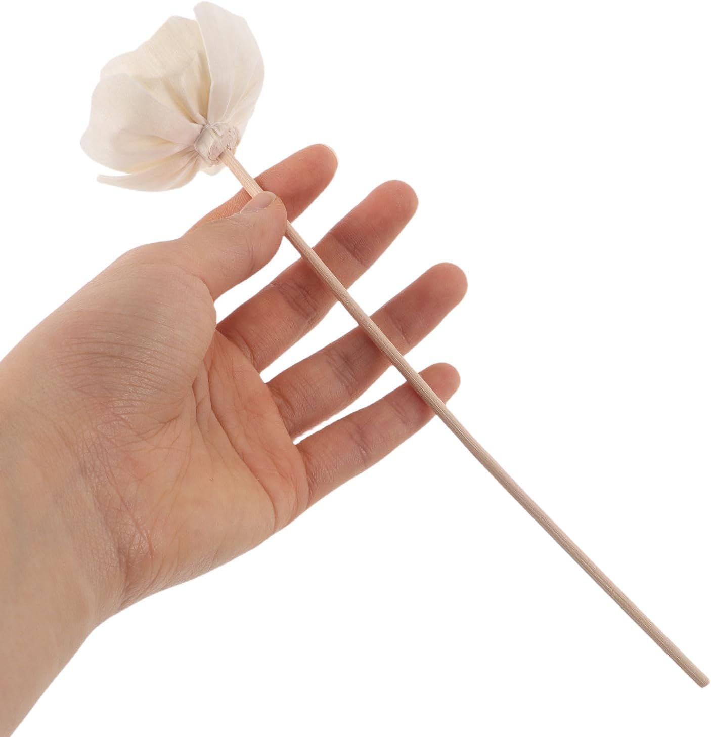 10pcs Decorative Faux Flower Diffuser Sticks, Scent Oil Diffuser Sticks Aromatherapy Flowers for Home Bathroom Office Beige