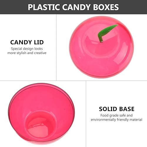 Miniatura 2 de FOMIYES Caja de dulces con forma de manzanas, 12 unidades, de plástico, con relleno de manzanas, recipientes decorativos para dulces de frutas para