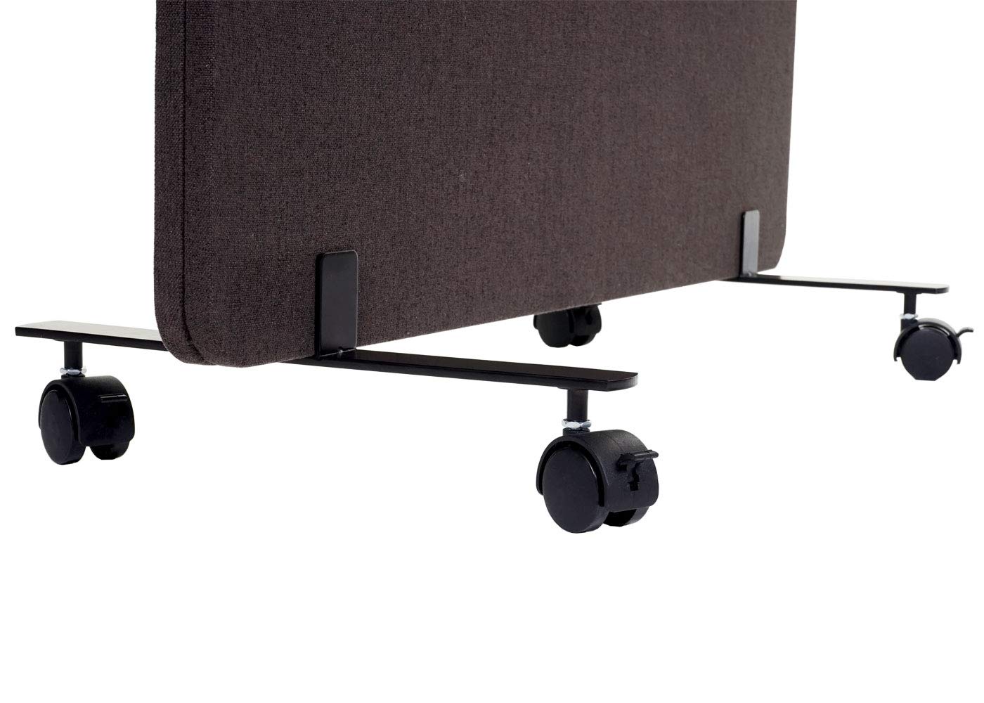 Akustik-Trennwand HWC-G77, Büro-Sichtschutz Raumteiler Pinnwand, doppelwandig rollbar Stoff/Textil - 127x80cm braun-grau