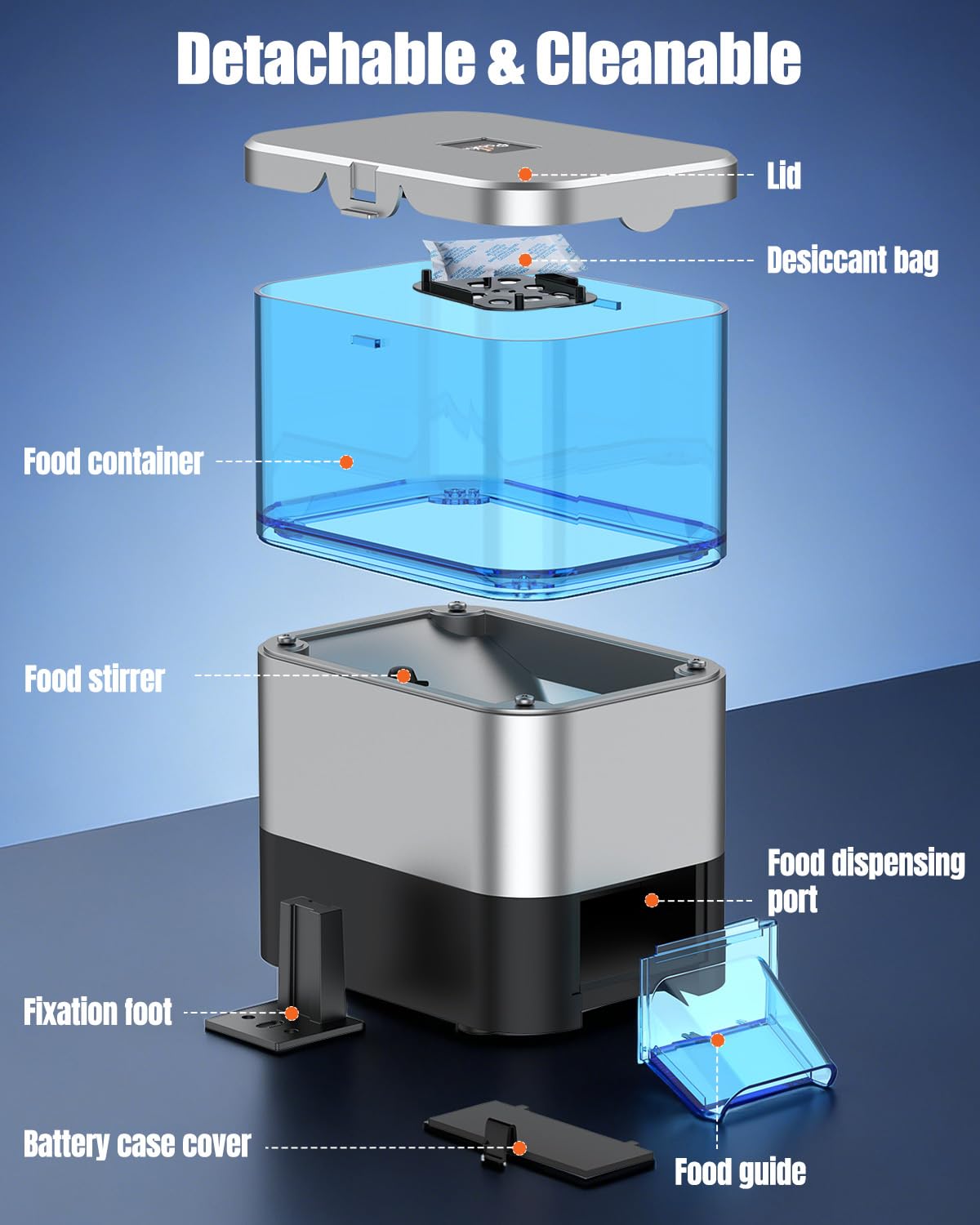 Pawfly Mangiatoia automatica per pesci per laghetto, grande capacità da 2,8 l, con timer, erogatore automatico regolabile, mangiatoia per pesci koi all'aperto a prova di umidità, alimentata a batteria