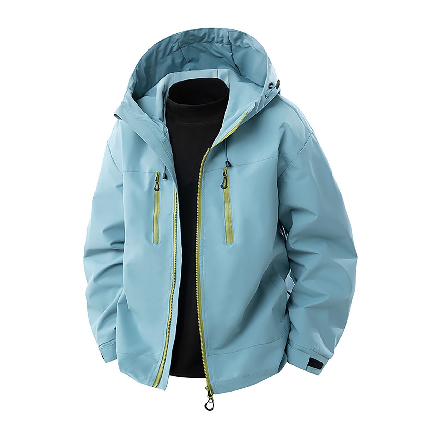 Giacca a vento da uomo con cappuccio, taglie forti | Giacca da escursionismo leggera, impermeabile, durevole, per attività all'aperto, in softshell, regolabile, 2026