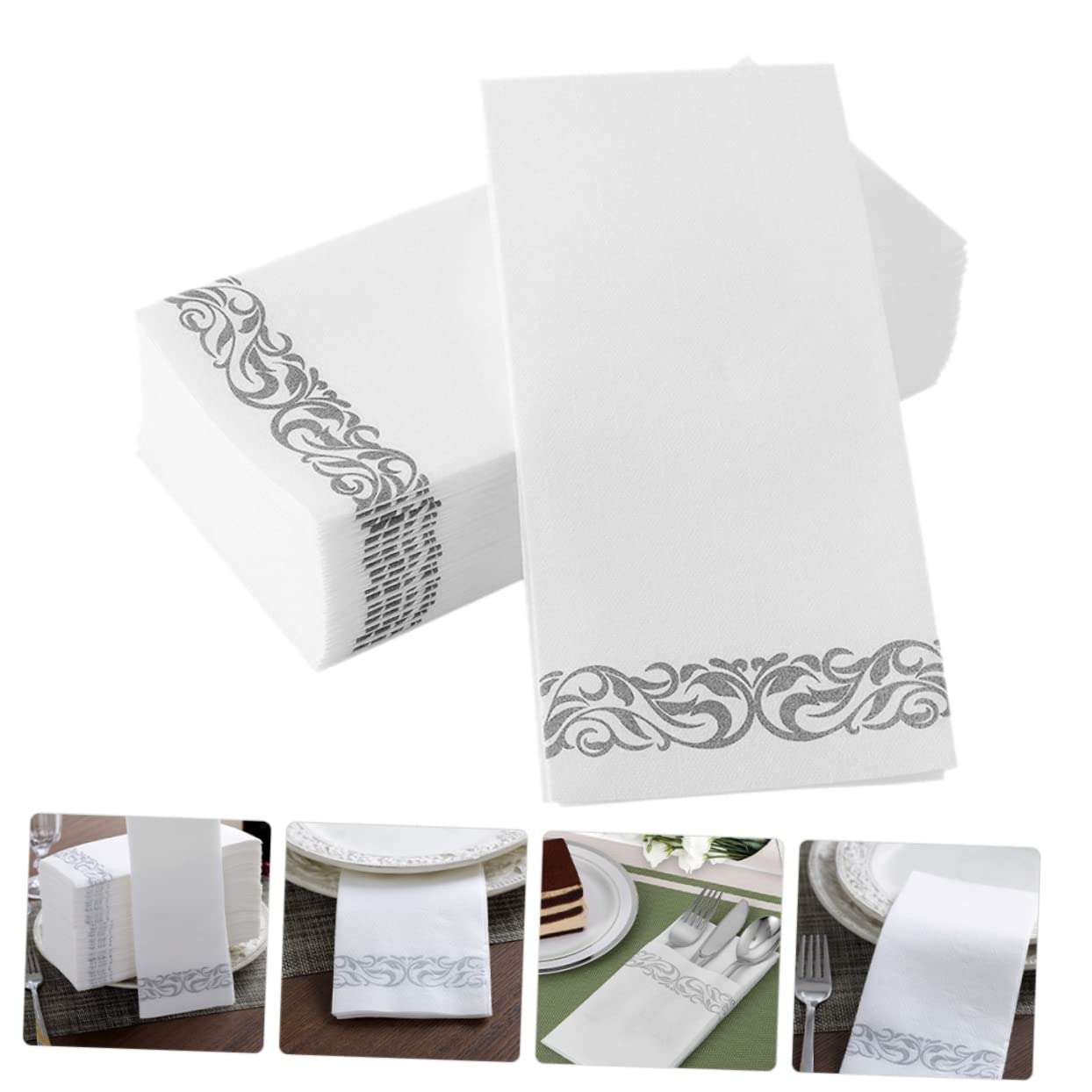 Healeved 50piezas Servilletas Desechables Decorativas Para Fiestas y Bodas Servilletas Alta Absorción Para Uso Casa y Restaurantes Diseño Elegante Para Decoración De Mesas