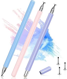 Stylus Pen for iPad, 2-in-1 Precision Stylus Pens for Touch Screens, iPad Pencil with Disc and Fiber Tip Compatible with Apple iPad, iPhone, Android and Other Capacitive Screens