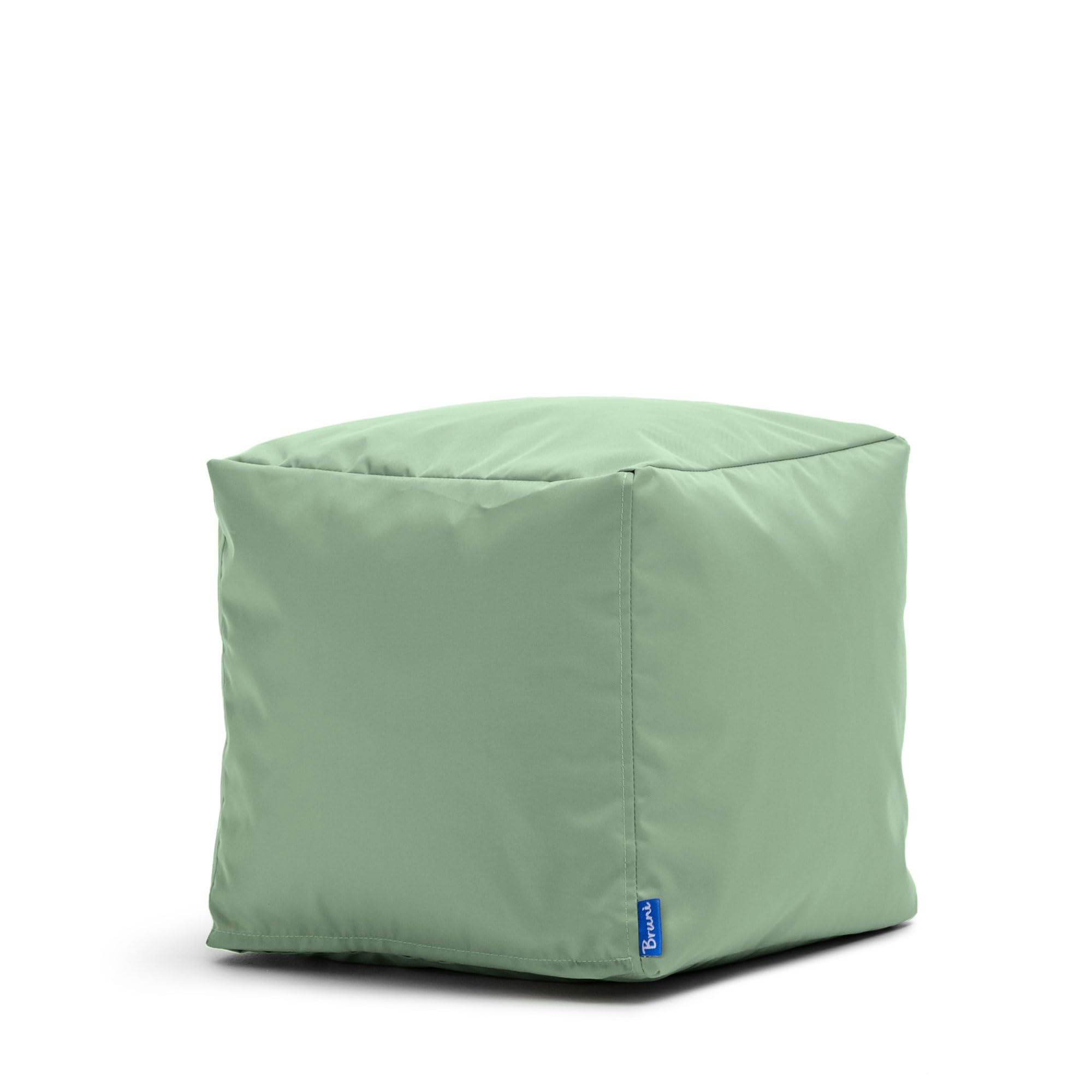 Bruni Cubo Verde menta - 40 x 40 x 40 cm, sgabello a sacco, pouf cubo, pouf quadrato, pouf imbottito con imbottitura in perle EPS, per interno ed esterno, con fodera lavabile, per bambini e adulti