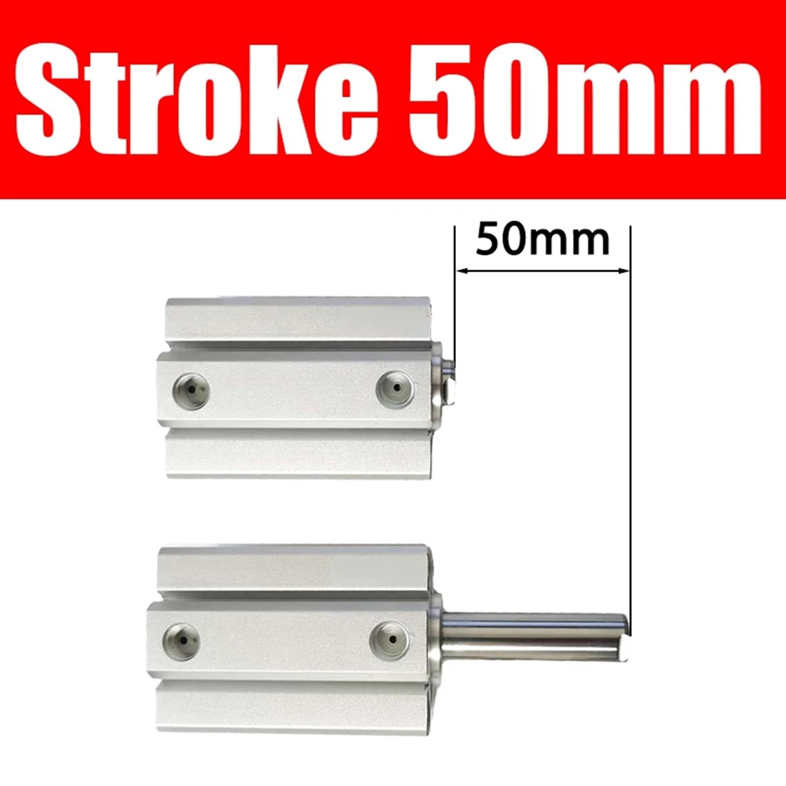 SDA12/16 x 5 x 10 x 15 x 20 x 25 x 30 x 35 x 40 x 45 x 50-S-B kleiner doppelwirkender kompakter dünner Pneumatikzylinder aus Aluminium (Farbe: Hub 50 mm, Größe: Bohrung 12 mm)