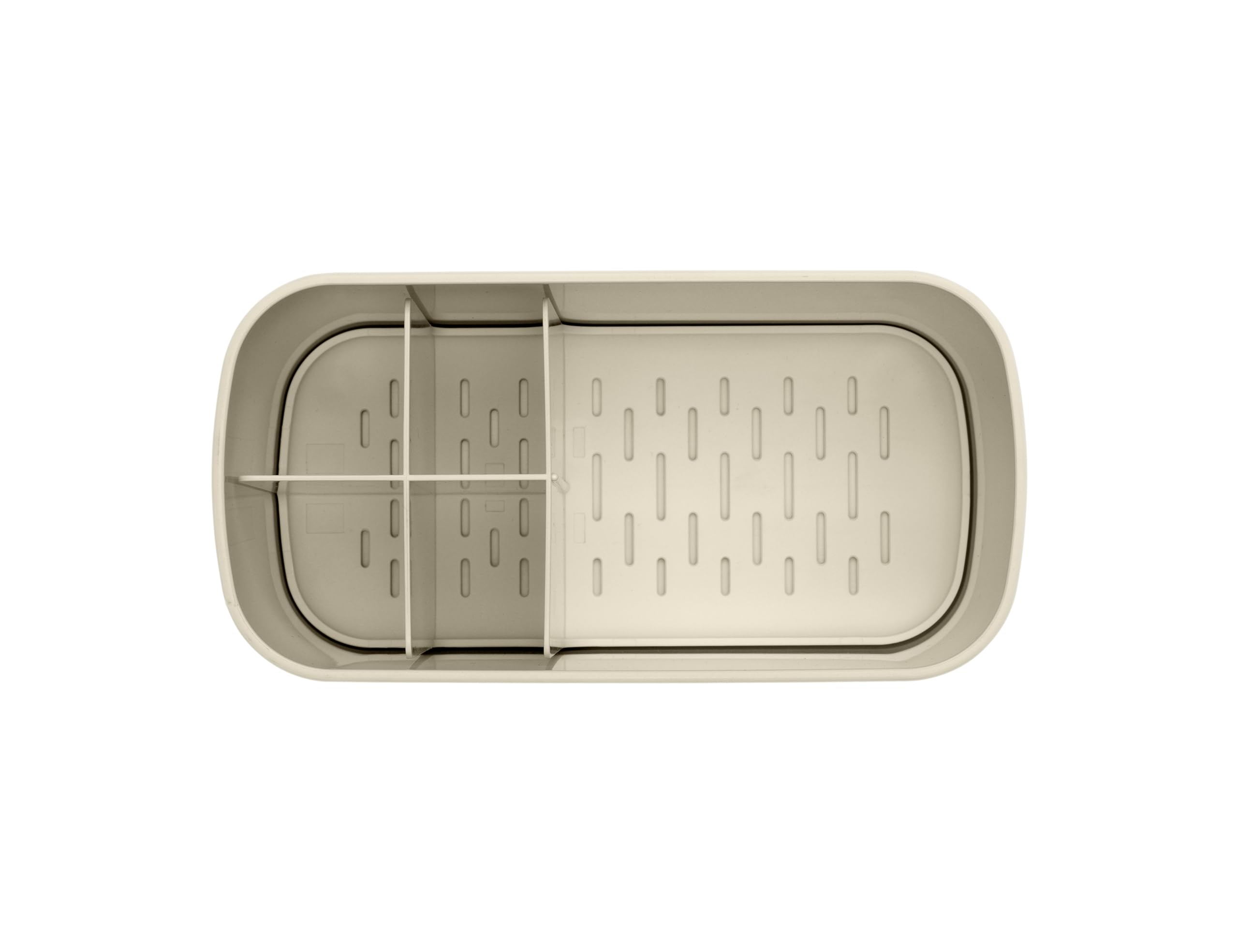 Brabantia - ReNew Portaoggetti da Lavabo - Organizzatore per Lavandino - Adatto come Portaspazzolino - Base Antigraffio - Facile da Pulire - Resistente alla Corrosione - Soft Beige - 20 x 10 x 11 cm
