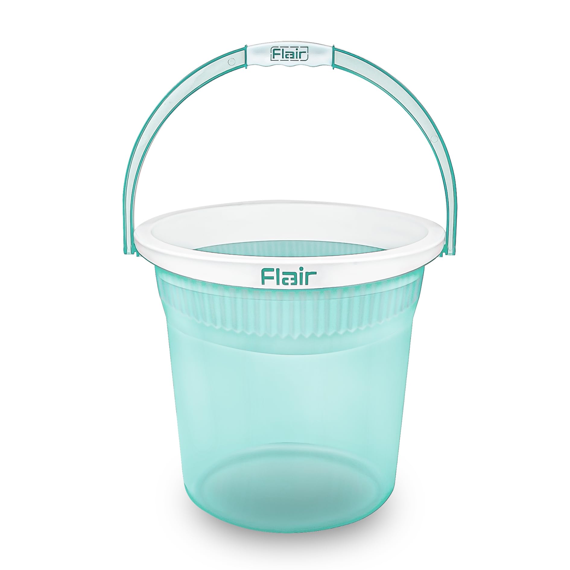 FLAIR Estella Crystal 24 LTR T.Green I Plastic Bathroom Bucket | Strong and Durable Water Storage Bucket | Sturdy and Easy Grip Handle | Ideal for Bathing and Everyday Use