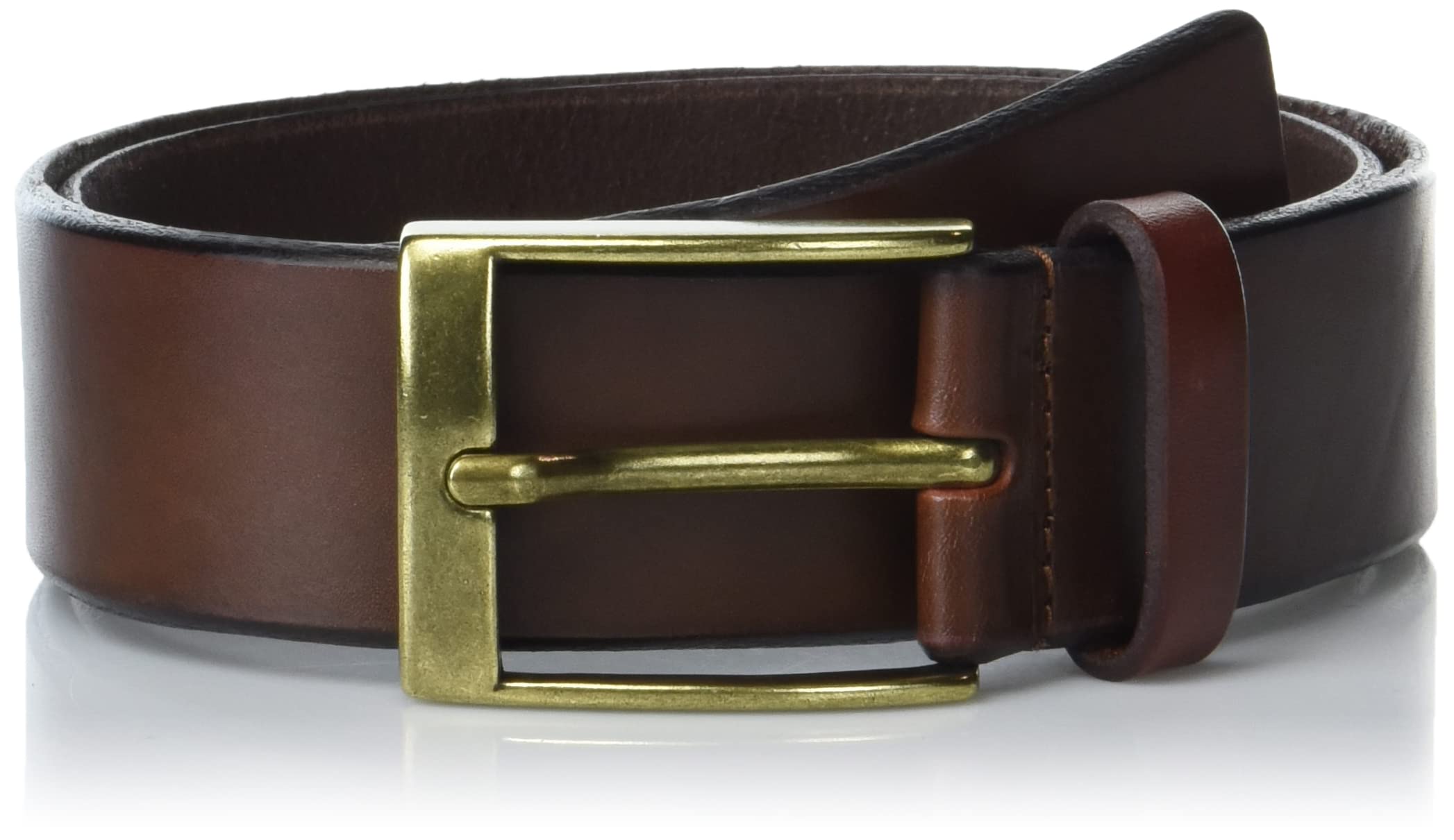 Florsheim Men's 38 mm Beveled Edge Casual Belt, Cognac, 34