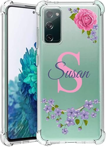 Miniatura 1 de Funda transparente con nombre personalizado e inicial, compatible con Samsung Galaxy S21+ S20 Ultre S10 FE S9 Plus S8 Note 20 10 Pro 9 8, funda