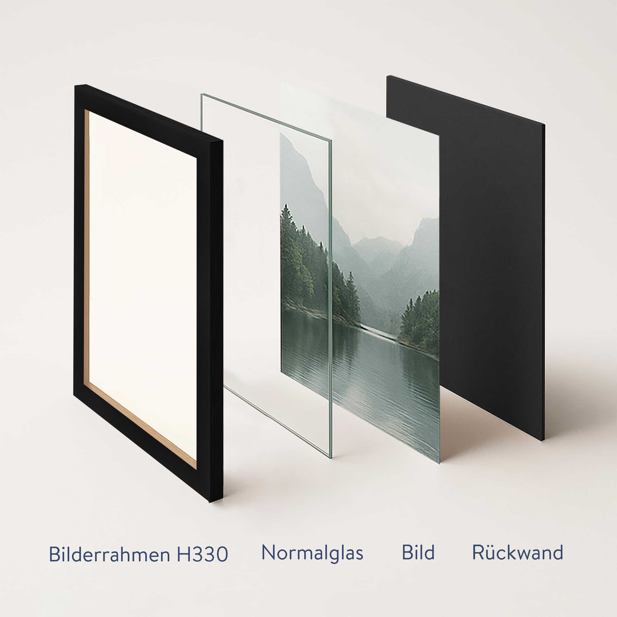 WANDStyle 3er Bilderrahmen Set Schwarz 15x20 cm aus MDF | Im Stil Modern mit Aufsteller und Aufhänger, Fotorahmen Set Made in Germany - H330