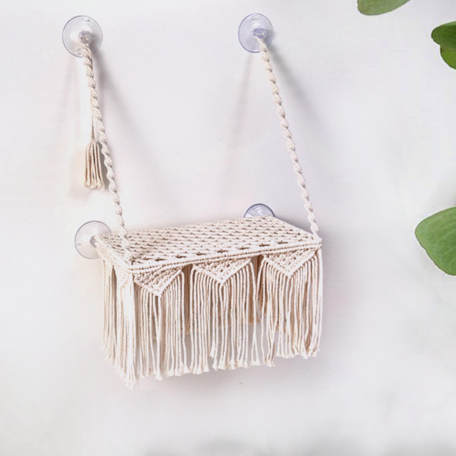 Katzenpfahl auf Fenster montiertes Regalbett - Macrame Katzenhängematte