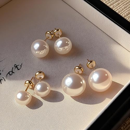 Elegant AAAA+ Freshwater Pearl Stud Earrings for Women - Handpicked Sterling Silver with 18K Gold Plating, Hypoallergenic Jewelry - Image 4