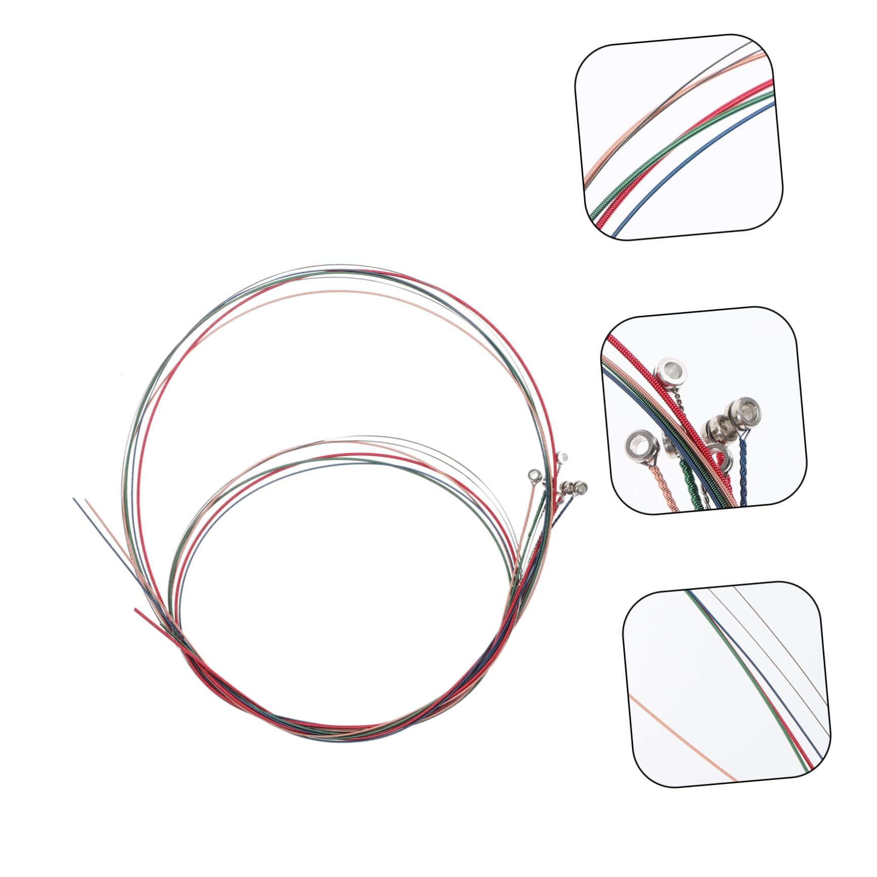 Holibanna 6pcs Strings Colored Acoustic Guitar Strings Versatile Replacement Instrument Strings for Electric Guitar Sound Comfortable Feel present for Players