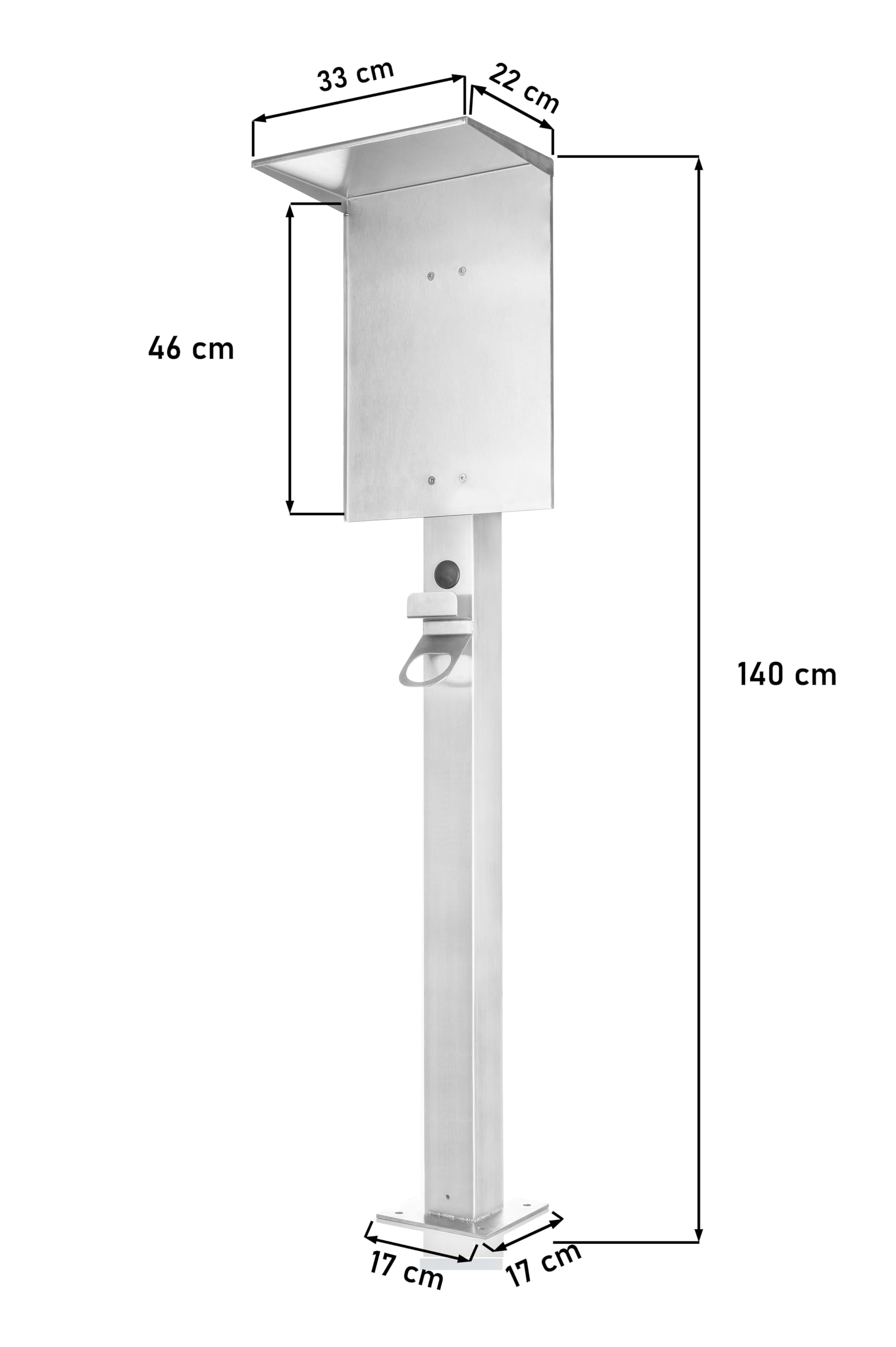 Supporto universale di alta qualità per wallbox in acciaio inossidabile con tetto e supporto per cavo EV
