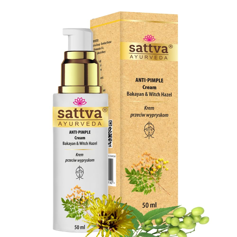 Sattva Anti-Pimple Cream Against Blemished Skin on the Face, Anti-Pimple Cream with Bakayan & Witch Hazel
