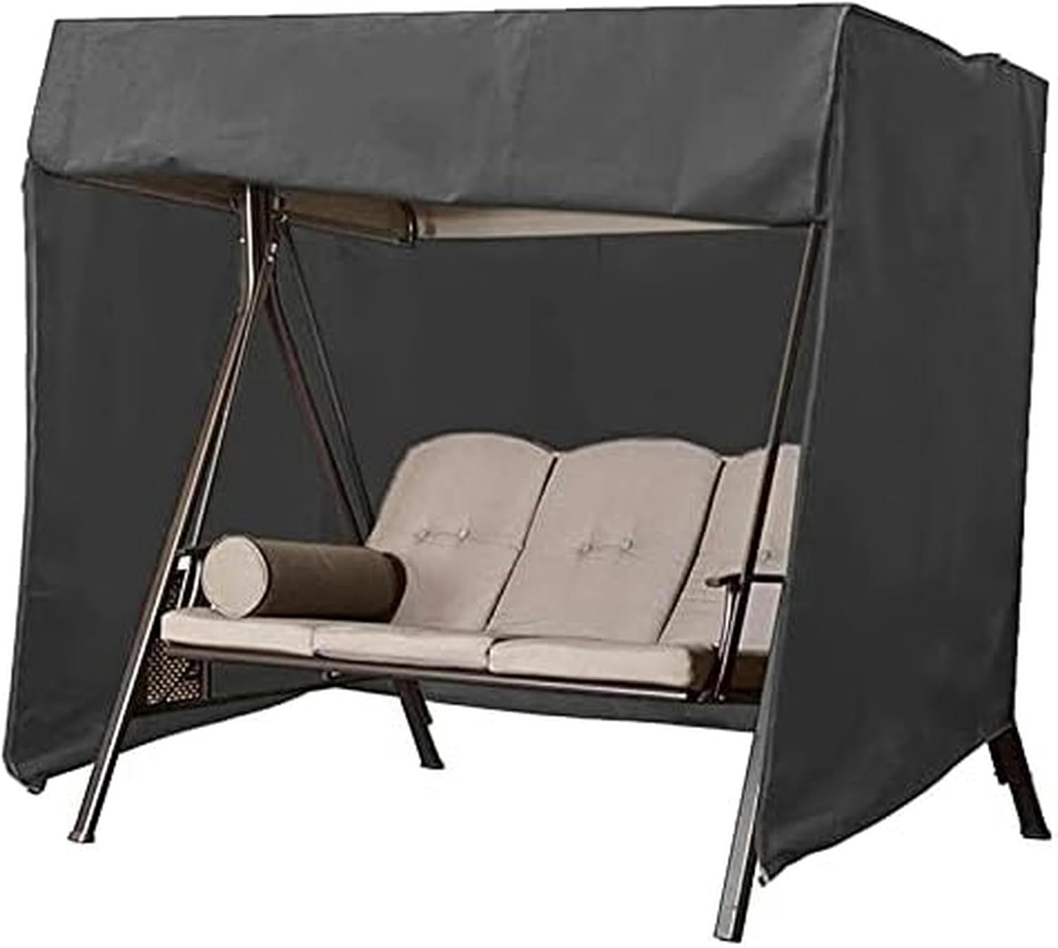 FLTRGO Patio Swing Cover Waterproof 3 Triple Seater Hammock Glider Cover 190T Heavy Duty Durable 3 Seater Garden Canopy Replacement Cover,Canopy All Weather Protector