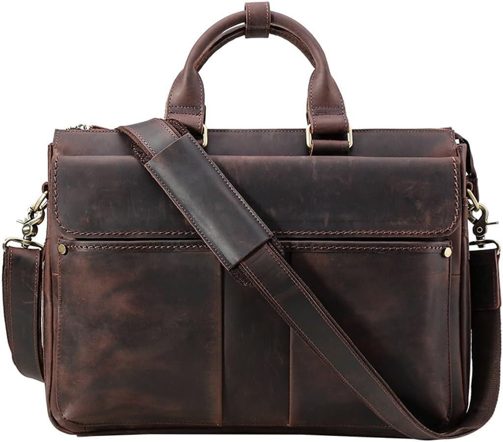 Sac à bandoulière en cuir pour ordinateur portable au quotidien