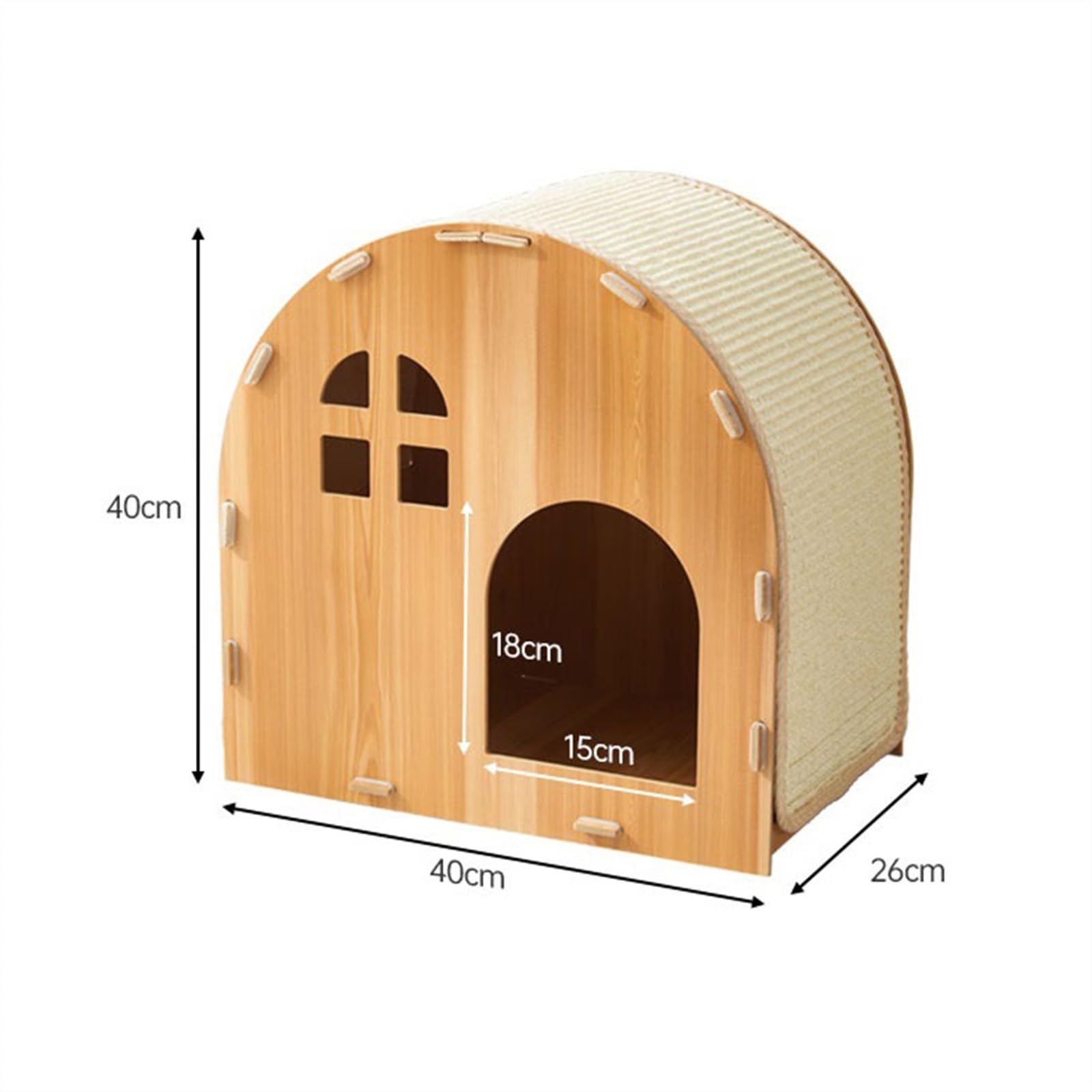 Lettino Tiragraffi Per Gatti In Sisal E Legno - Antiscivolo, Portatile, Per Riposo E Gioco - Foto 8