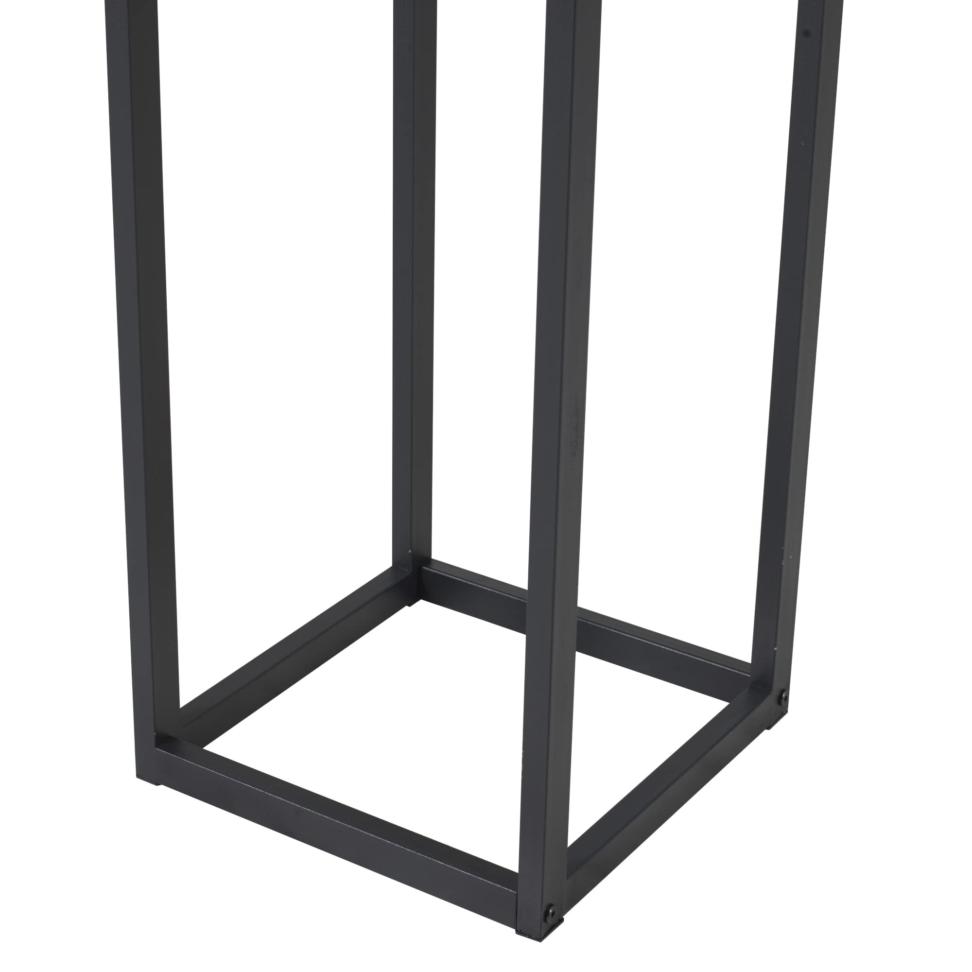 [en.casa] Soporte para Leña Estantería para Madera Leñero para Barbacoa Fogata Chimenea Exterior/Interior Organizador Acero 35 x 35 x 120 cm Negro
