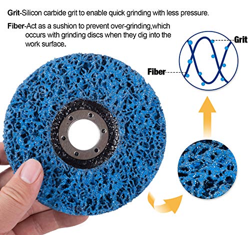 S Satc 423 Strip Discs 5Pcs Bule Stripping Wheel 4-1/2 Inch X 7/8 Inch Fit Angle Grinder Clean And Remove Paint Rust And Oxidation thumb #1