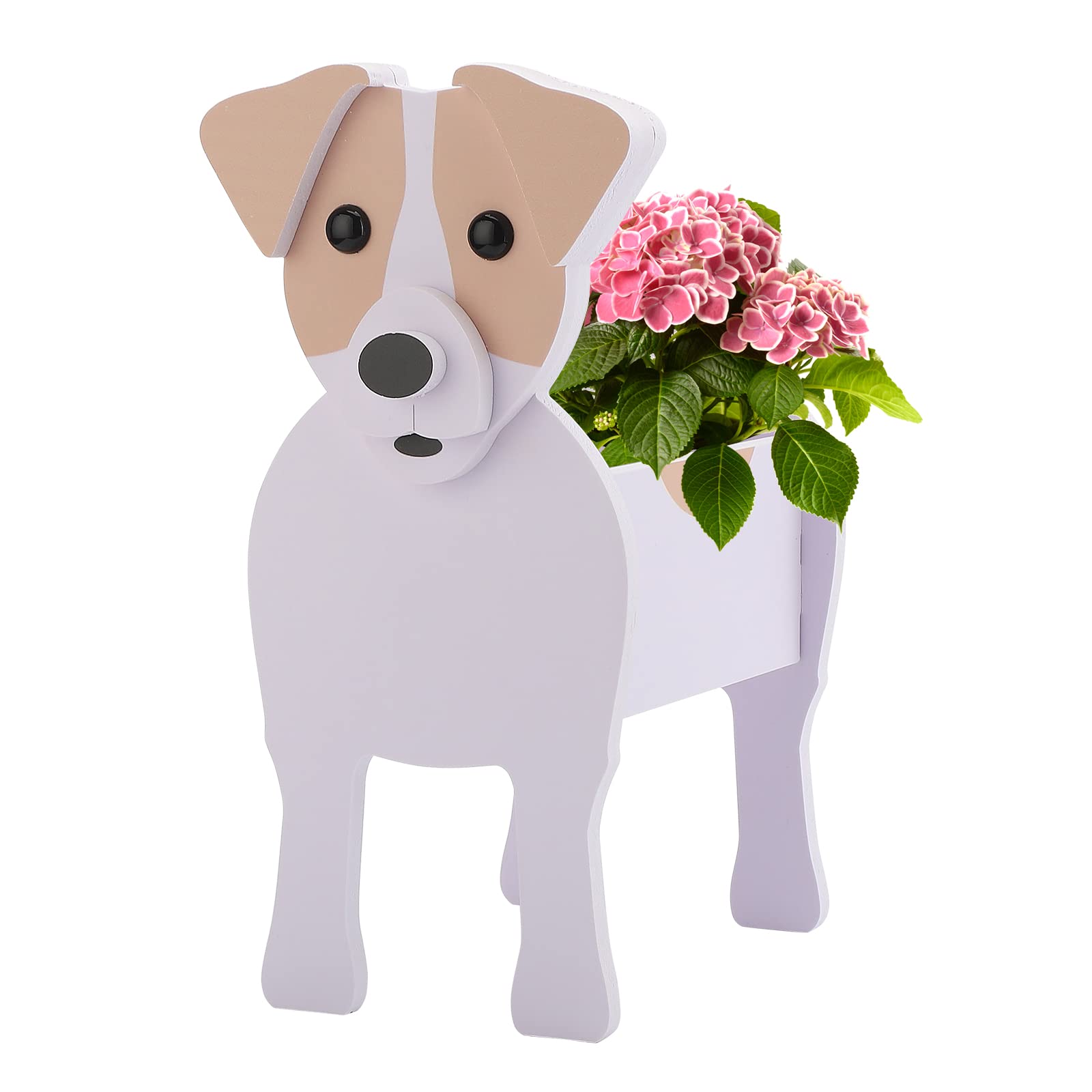 PRTECY Dog Planter Plant Pot, Cute Animal Dog Flower Plant Pots Cartoon Plant Storage Container Holder for Garden Flower Office Home Decor Gift(Jack Russell seeders)