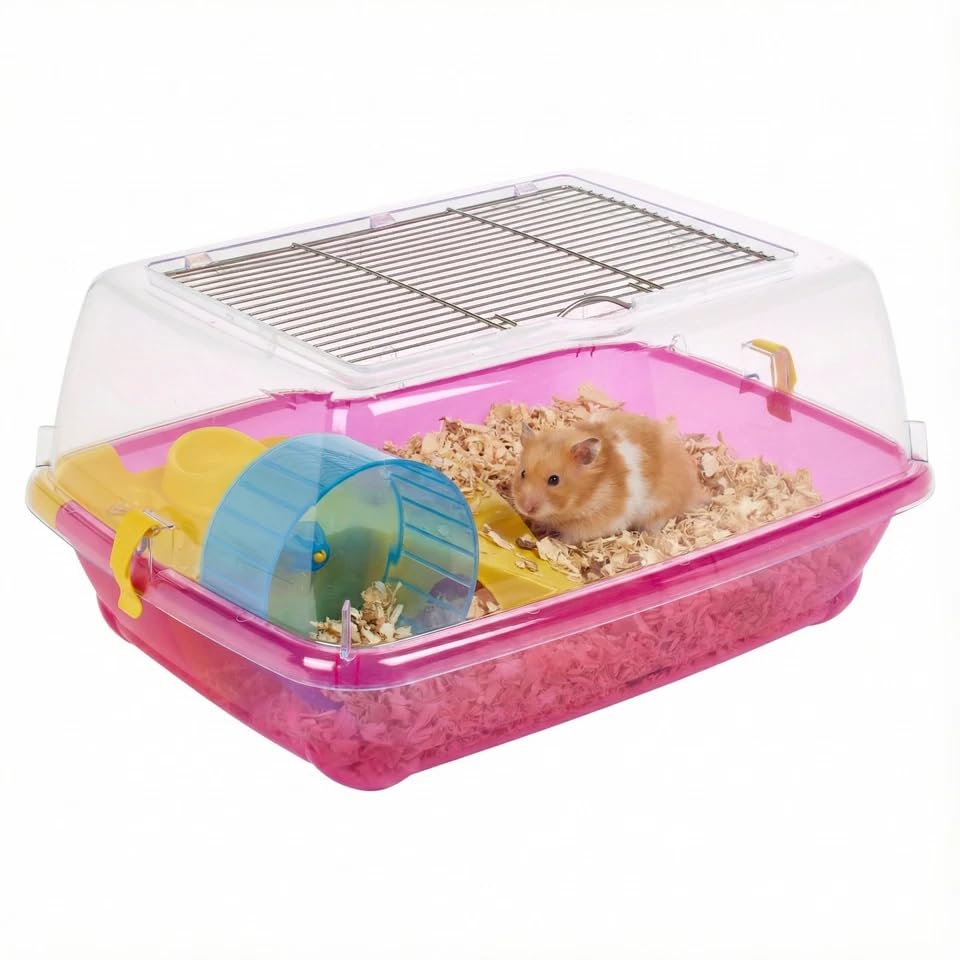 URBNLIVING Hamster Cage with Wheel Food Bowl & Wire Top Small Animal โ image 1