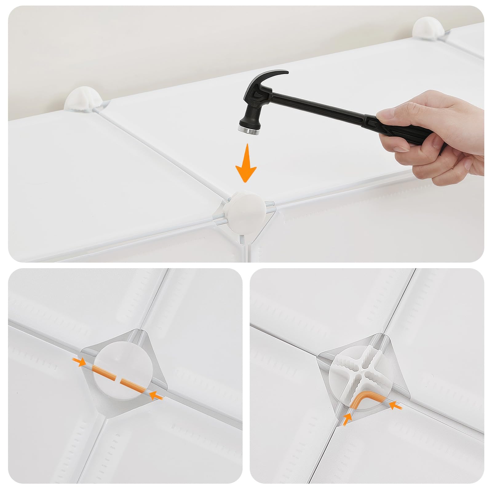 HOOBRO Scarpiera, Scaffale Portascarpe a 5 Scomparti, con Sportello, Scaffale Componibile in Plastica, Scaffale Portaoggetti Modulare, per Ingresso, Corridoio, Armadio, Bianco e Trasparente EWW11SC01
